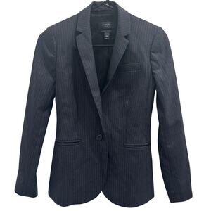 J.Crew 1035 Super 120’s Wool Pinstripe Blazer Charcoal Gray‎ Old Money Preppy 00